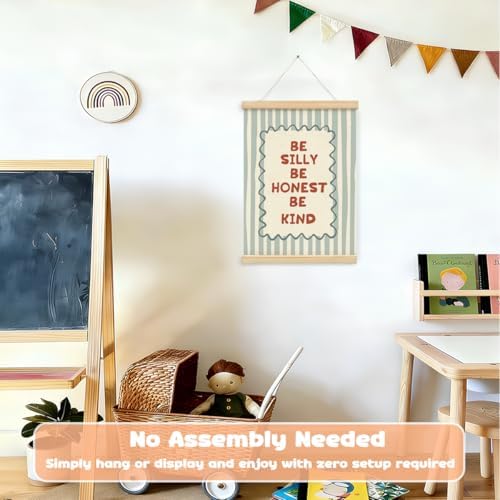 Kids Room Decor, Boy Nursery Decor Boho Retro Classroom Framed Poster, Be Silly - Image 2