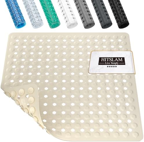 HITSLAM Shower Mat Anti Slip, Square Bath Mat by HITSLAM
