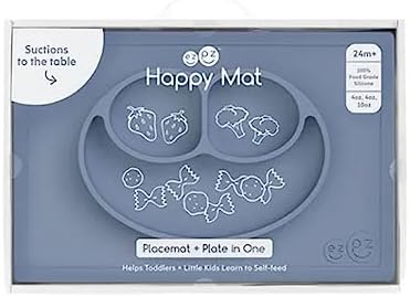 ezpz Happy Mat - 24 Months+ - 100% Silicone Suction Plate - Divided Toddler - Image 3