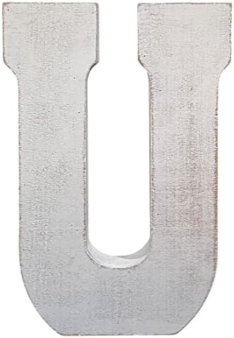 ABELOTS Large Wood Letter Distressed White Wash Alphabet Wall Décor Monogram by ABELOTS