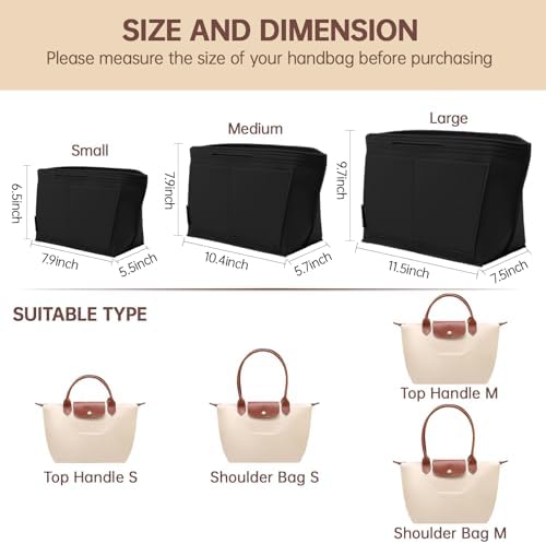 OPPOSHE Purse Organizer Insert for Longchamp Le Pliage, Premium Felt Long Champ - Image 2