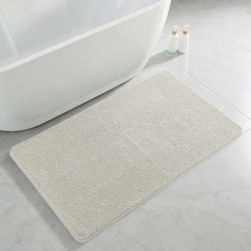 Polyester Bathroom Rug 30"x50" Light Gray, Large Soft Bath Mat by Kildoss
