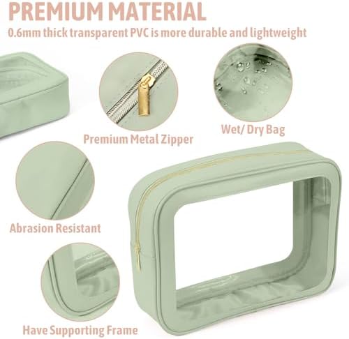 YOPCDJ 3PCS Clear Toiletry Bag, TSA Approved Travel Pouch - Image 4