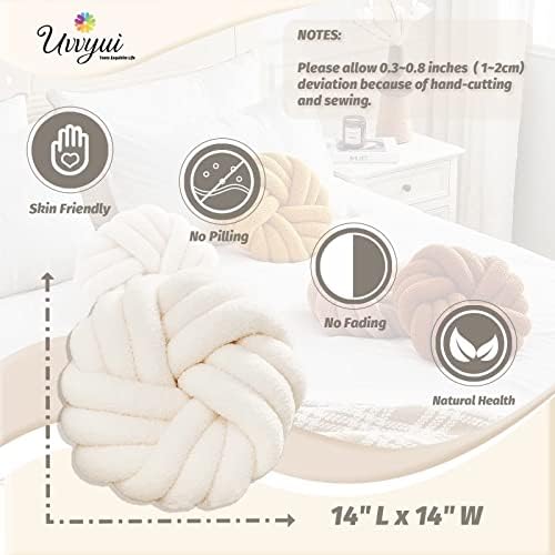 Uvvyui Knot Pillows, 14 Inch Decorative Throw Pillows Round Pillows Cushion - Image 2