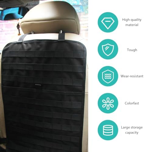 2 PCS Car Seat Back Organizer, Tactical MOLLE Sag Proof Vehicle Panel Backseat - Image 3