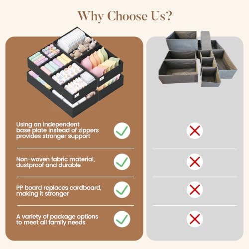 Drawer Organizer Storage for Clothes, 10 Pack - Image 6