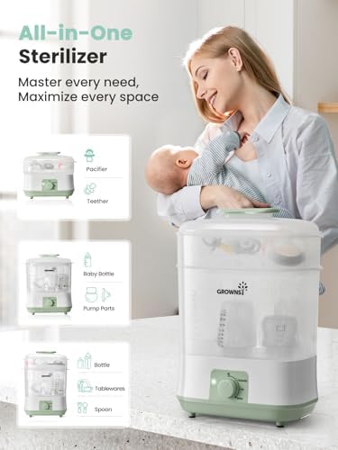 Grownsy 4-in-1 Large Capacity Baby Bottle Sterilizer and Dryer - Image 3