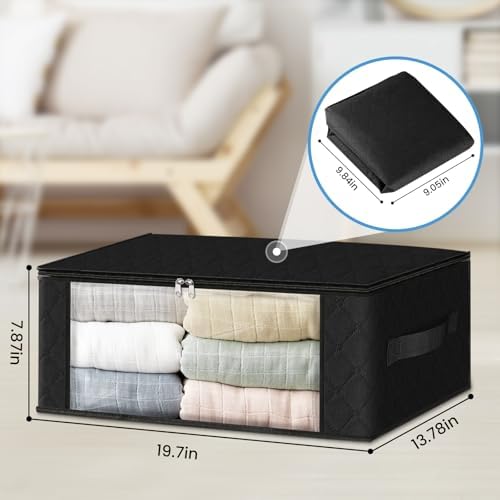 HomeHacks 4-Pack Clothes Organizer Storage Bags, 35L Storage Bins - Image 2