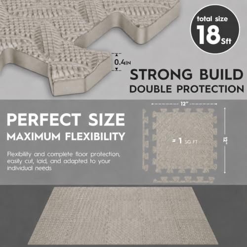18 Pcs EVA Foam Floor Tiles, Puzzle Exercise Mat Set - Image 3