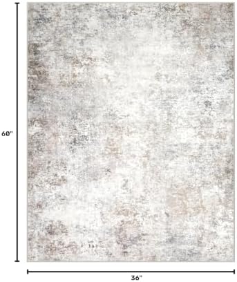 Beige Grey Washable Rugs 3x5 Area Rugs - Image 2