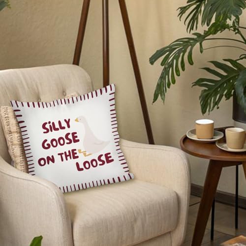 Cute Red Silly Goose Pillow Cover Toddler Boy Bedroom Decor - Image 5