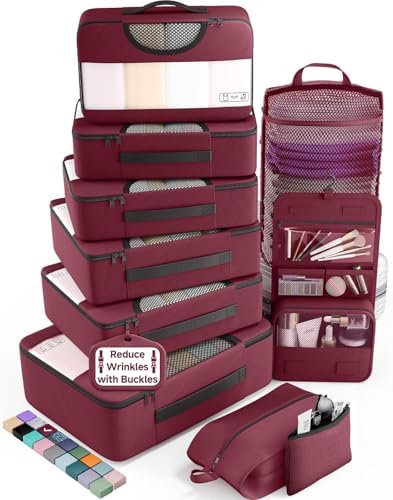 Veken 10 Set Packing Cubes for Travel Essentials, Suitcase Organizer Bags in 4 by Veken