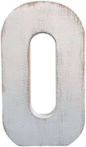 ABELOTS Large Wood Letter Distressed White Wash Alphabet Wall Décor Monogram by ABELOTS