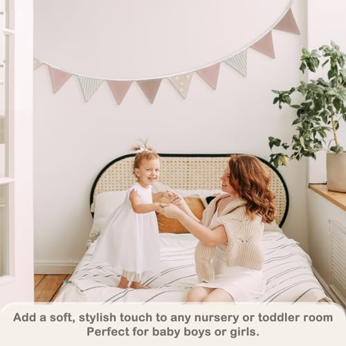 Girls Room Decor, Nursery Baby Girls Bunting Banner Floral Toddler Room Decor - Image 2