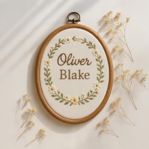 Personalized Baby Name Embroidery Hoop – Custom Newborn Announcement Sign - Image 6