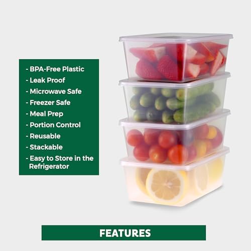 Freshware Food Storage Containers 34 oz Plastic Deli Containers - Image 3