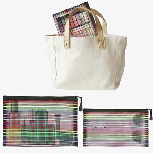 Mesh Bags with Zipper, Nylon Makeup Bag Cosmetic Pouches Travel Organizer Case - Image 3