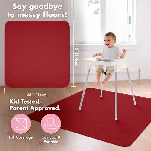 BapronBaby Minimalist Cranberry Waterproof Splash Mat Catch All Floor Cover - Image 4