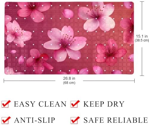 Shower Mat Non Slip, Cherry Blossoms Anti Slip Bath Mat - Image 4