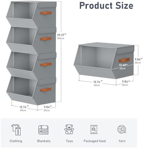 Stackable Closet Organizers and Storage Bins, Open Front Closet Shelf Organizer - Image 6