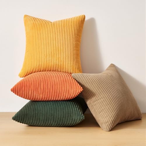 Topfinel Set of 4 Mordern Nordic Boho Farmhouse Cushion Covers Green Rust Throw - Image 6