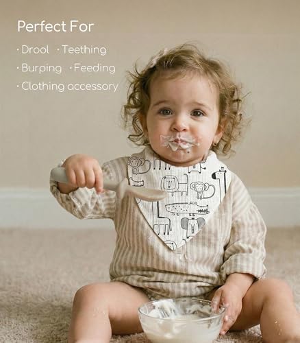 8 Pack Muslin Baby Bandana Bibs - Image 2
