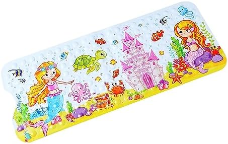 Non Slip Bath Mat for Inside Bath for Kids Girls and Boys, Cartoon Sea Animal by yuxiaoshi