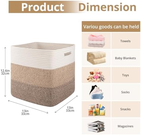 OIAHOMY 13 Inch Cube Storage Bins, Insert Storage Baskets - Image 2