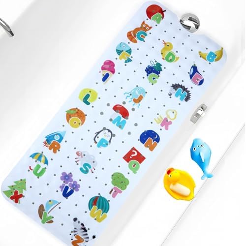 Baby Bath Mat for Tub Non Slip Kids Bathtub Mat Extra Long 40X16 Inch Toddler by Tubozadi