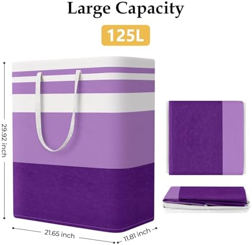 StorageRight Laundry Basket Hamper, 125L Collapsible Clothes Storage - Image 2