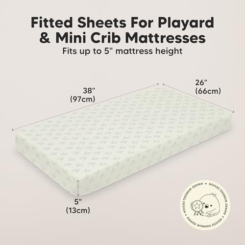 2-Pack Mini Crib Sheets Fitted, 38x26 Pack N Play Mattress Sheets - Image 3