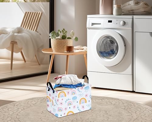 Rec Rainbow Print Box Hamper Storage Basket Collapsible Organizer Bin Gift - Image 6