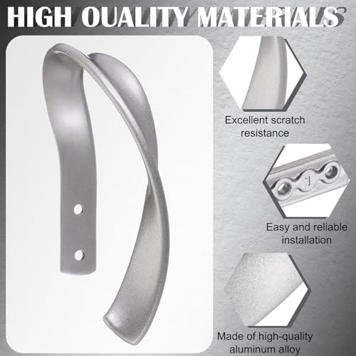 Chumia 2 Pcs Brushed Silver Metal Curtain Holdbacks Wall Mounted Tiebacks - Image 3