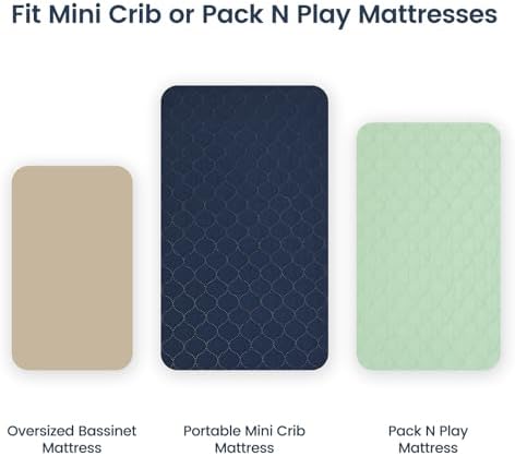 David’s Kids 2 Pack Mini Crib Waterproof Cover, Soft Pad Cover - Image 6