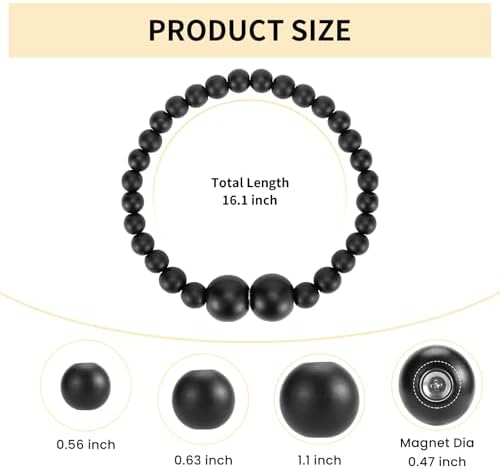 KLOGTSIND Magnetic Curtain Tiebacks, 4 Pack Wood Bead Curtain Holdbacks - Image 3