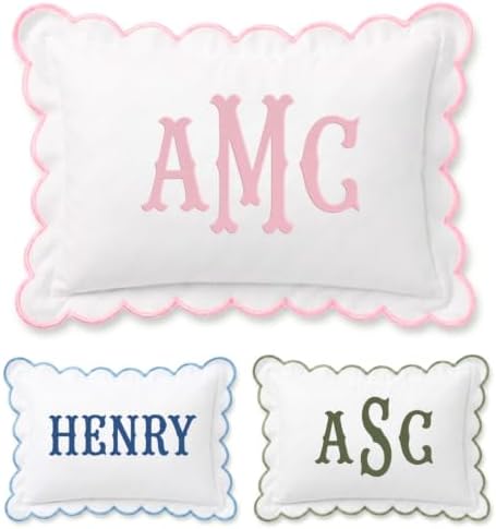 Monogram Pillow Covers, Personalized Initials Name Pillowcase, Embroidered by Locobird