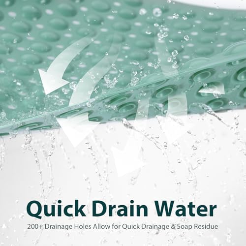 Large Shower Mat Bathtub Bath Mat Non Slip Mars Green 21.5"x33.5" - Image 5