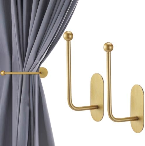 CroBlissful 4 Pcs Adhesive Curtain Holdbacks No Drill Window Hook - Image 5