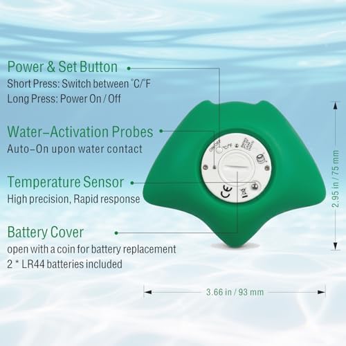 Baby Bath Thermometer, Manta Ray Won't Flip Over, 3-Icon Alert, Auto On/Off - Image 4