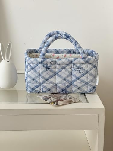 Small Storage Basket Organizer, Mini Fabric Floral Storage Baskets by Ankick