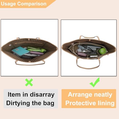 Doxo Purse Organizer Insert for Handbags, Felt Neverfull MM Organizer Insert - Image 4