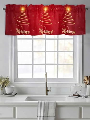 Vandarllin Christmas Tree Kitchen Curtains Valances - Image 2