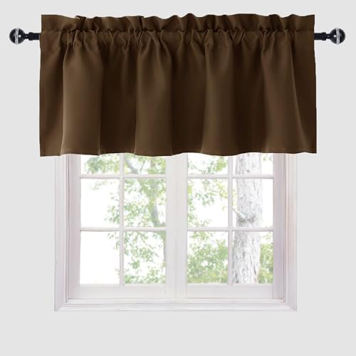 Hiasan Brown Valance Curtains for Window 42 x 12 Inches 1 Panel by Hiasan