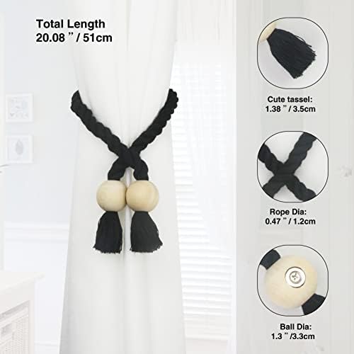 Magnetic Curtain Tiebacks Decorative Tie Back Drapes Holdbacks Nieffeiy - Image 3