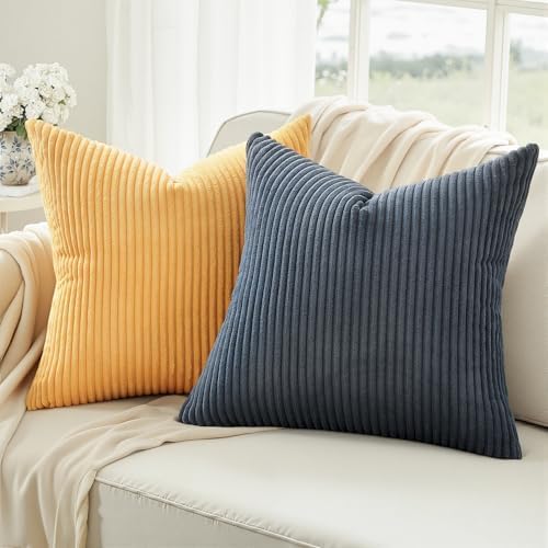Topfinel Burnt Orange and Blue Couch Pillows Pack of 4 Decorative 16x16 Inch - Image 2