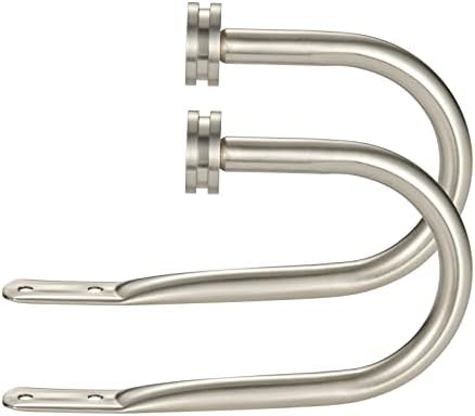Curtain Holders, 2 Pack Matte Nickel Decorative Curtain Holdbacks by Kemmie
