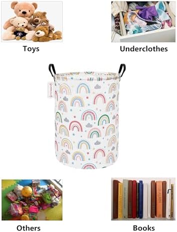 QUEENLALA Foldable Waterproof Round Fabric Laundry Basket Home - Image 3