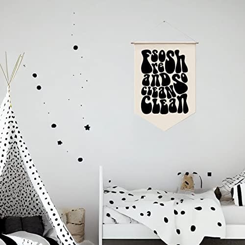 So Fresh and so Clean Clean, Laundry Room Wall Hanging, Funky Banner Wall Art - Image 4