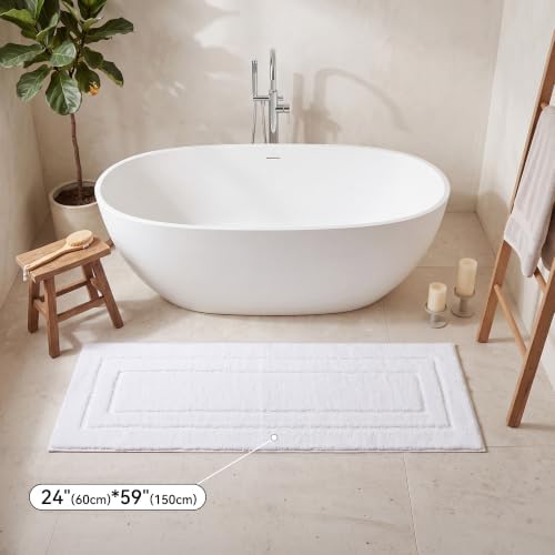 GRANNY SAYS White Bathroom Runner Rug 59" x 24", Soft Microfiber Bath Mat - Image 6