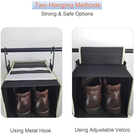 2 Pack Large-Sized Hanging Shoe Organizer 8-Shelf, Hanging Closet Organizer - Image 4